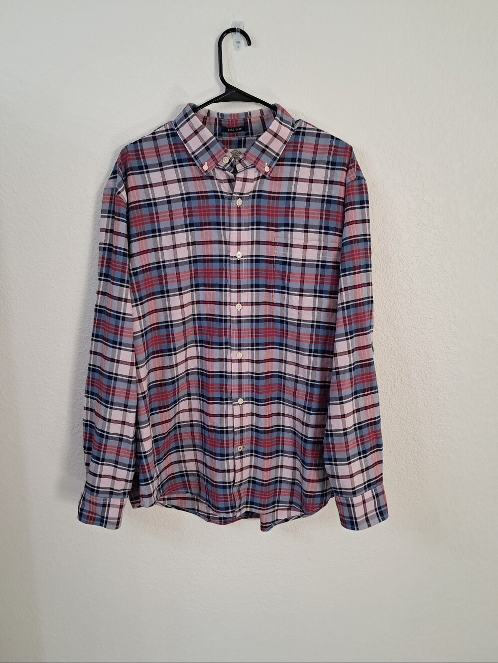 St John's Bay Men's XL Plaid Button Up Shirt Cotton Blend Western Workwear